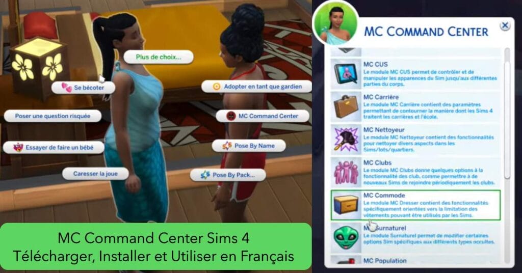 MC Command Center Sims 4 Télécharger, Installer et Utiliser en Français