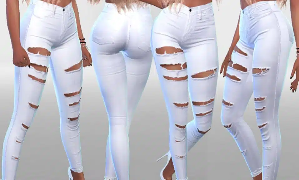White Ripped Summer Jeans