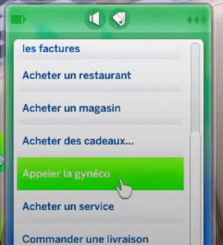 Appelez l'obstétricien de votre Sim