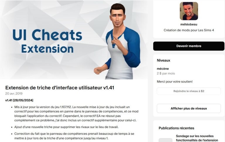 Ui Cheats Mod UI Cheats Extension v1.41 Sims 4 - Télécharger, Installer, Utiliser ...