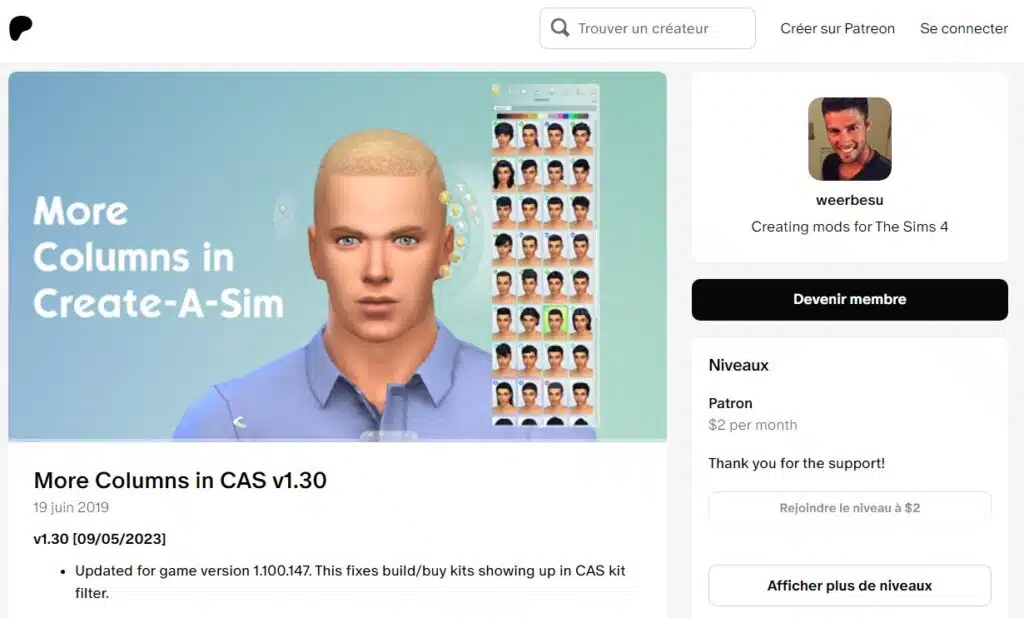 Comment installer le mod More Columns in CAS pour Les Sims 4 ?